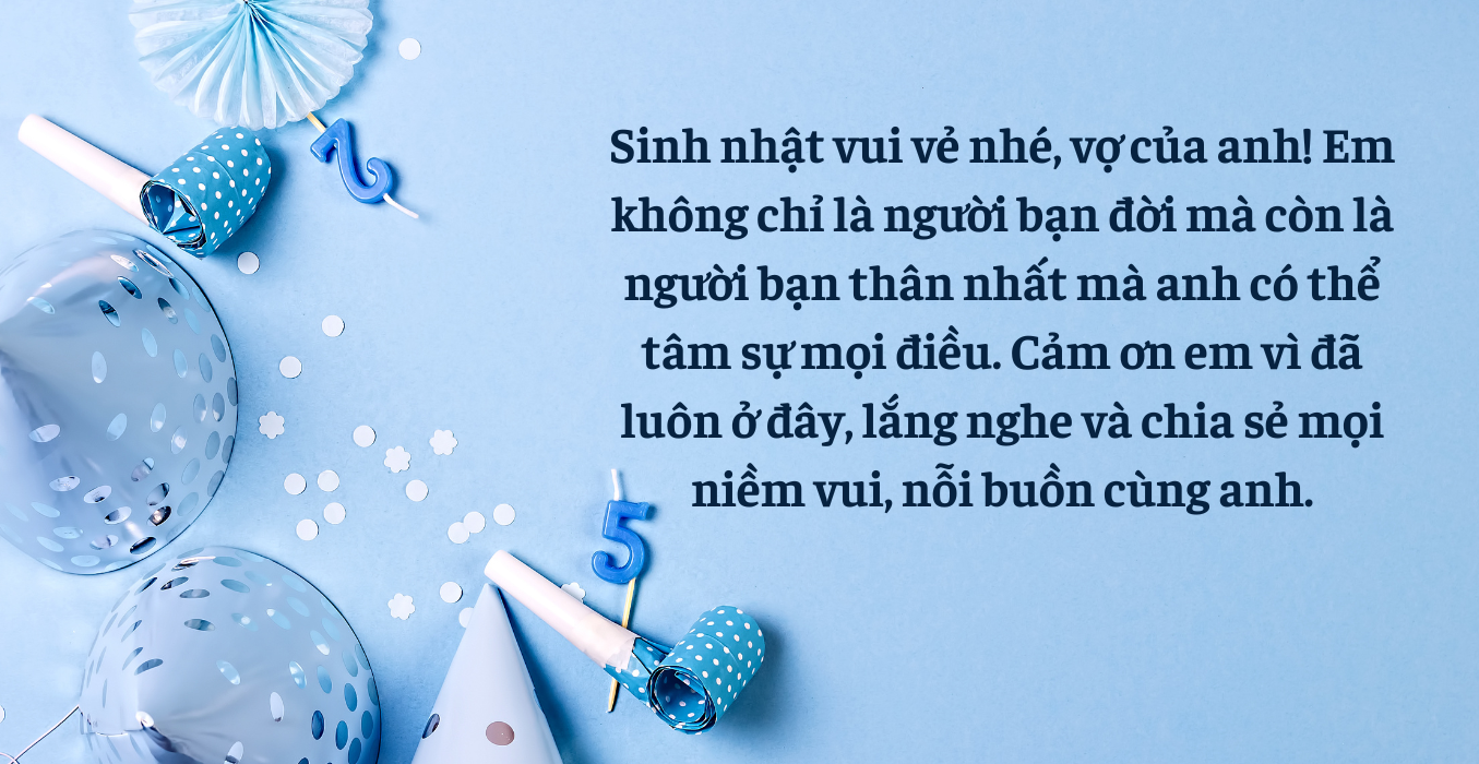 Lời chúc sinh nhật vợ đầy tình cảm 